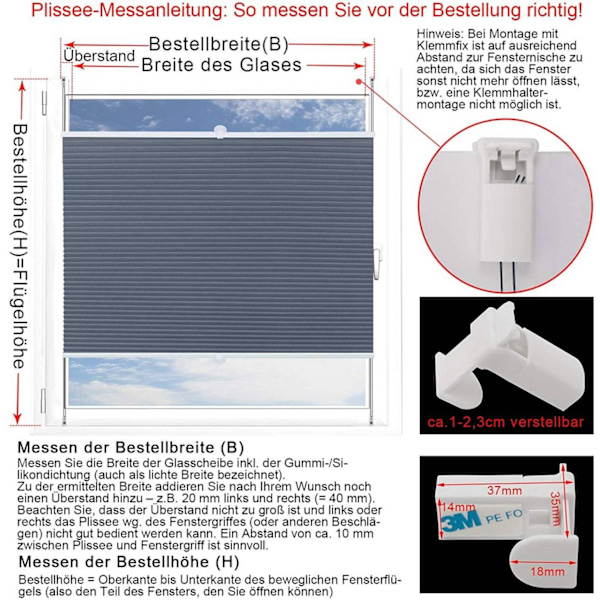 Rootz dubbelvecksgardin - Polyestergardin - Fönsterskärm - Integritetsskydd - 45-120cm x 120/130/220cm - Vit-Blå - Brusreducering