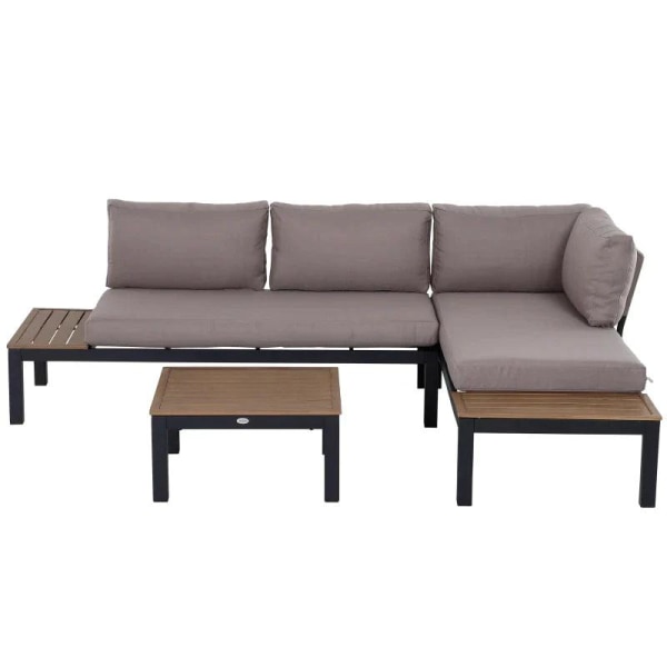Rootz Havemøbelsæt - Sidebordssofa - Sofasæt - Sofabord - Sofa med hynder - Aluminium - 164 x 74 x 69 cm