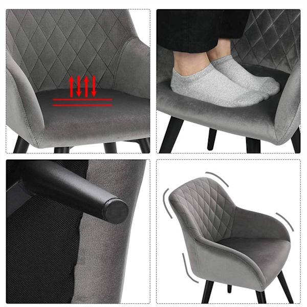 Rootz sæt med 2 børnestole - Børnesæder - Småbørnsstole - Ergonomisk design - Holdbar fløjl - Let at rengøre - 37,5 cm x 55 cm x 38 cm