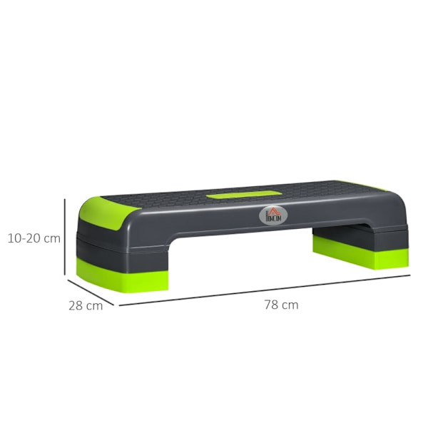 Rootz Justerbar Aerobic Stepper - Stegplattform - Cardio Stepper - Halkfri yta - Justerbar höjd - Slitstark plast - 78cm x 28cm x 20cm