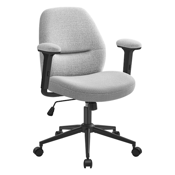 Rootz-toimistotuoli säädettävillä käsinojilla - Pöytätuoli - Ergonominen tuoli - Dove Grey - 66cm x 66cm x (86,5-94,5cm) - PU - Teräs