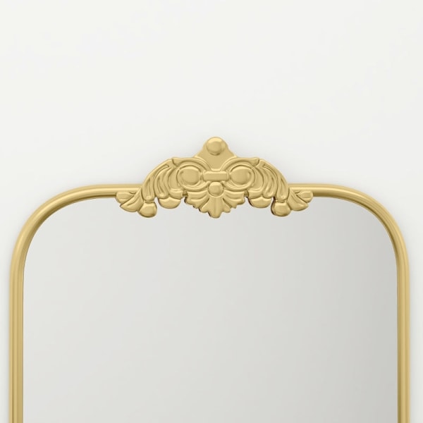 Rootz väggspegel - Dekorativ spegel i barockstil - Guldram - Blommiga accenter - splittrat glas - 60 cm x 3 cm x 87 cm
