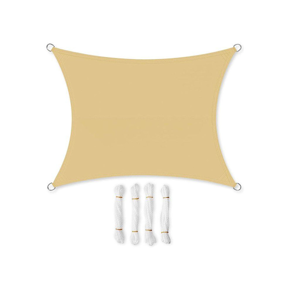 Rootz Sun Sail - Markise - Solsejl Markise - Vinduesmarkise - Stofmarkise - Vandtæt Markise - Skyggeløsning - Sand - 3 x 4 m