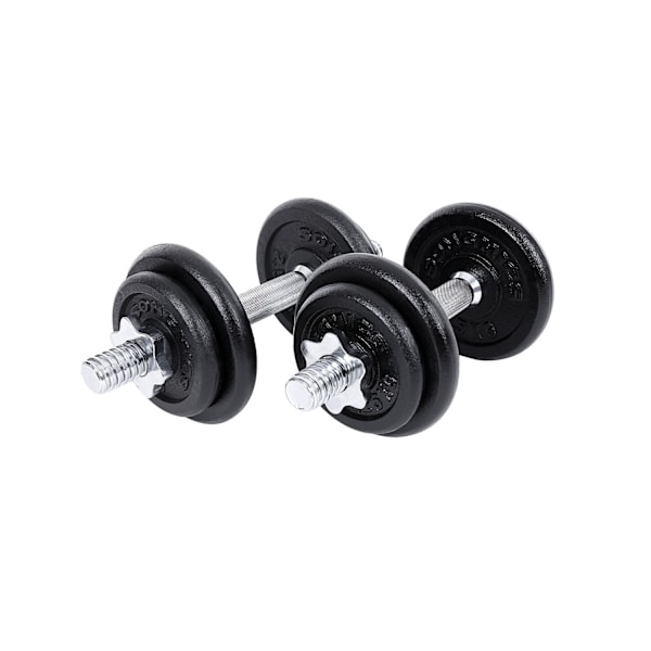 Rootz Hantelset - Justerbara vikter - Hemgymutrustning - 2 paket - Svart - Pulverlackerat gjutjärn - 24 kg - Kompakt dimension