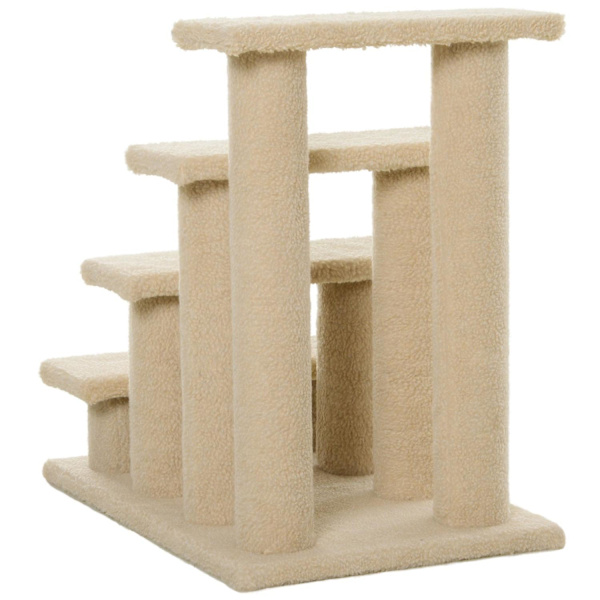 Rootz djurtrappa - Beige - Spånskiva, plysch - 25 cm x 16,92 cm x 23,62 cm