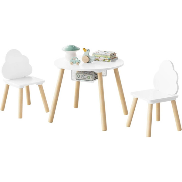 Rootz Montessori børnebord og stolesæt - Småbørnsmøbler - Skyryglæn - Skjult opbevaring - Sikker og holdbar - 52 cm x 43,5 cm x 52 cm