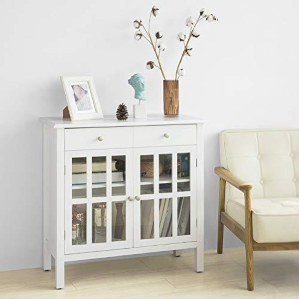 Rootz White Sideboard Förvaringsskåp Skåp 2 lådor 2 luckor