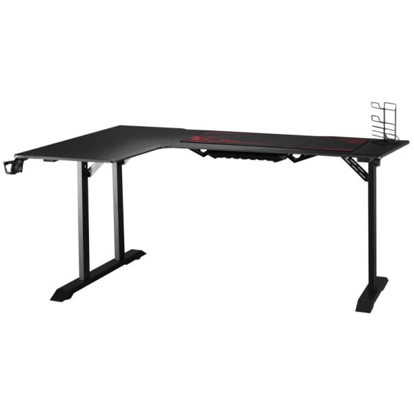Rootz L-formet spillebordsbord - Computerbord - Racing skrivebord - Rigelig plads - Organiseret opsætning - Holdbar konstruktion - 168W x 109D x 78H c
