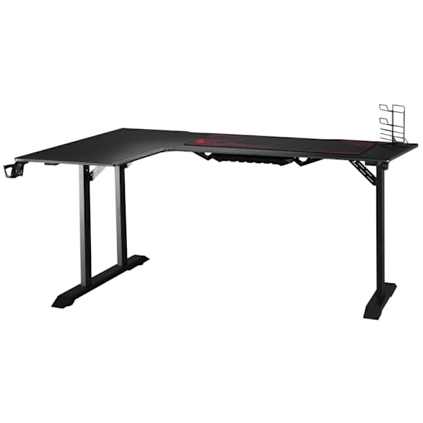 Rootzin L-muotoinen pelipöytä - Tietokonepöytä - Kilpapöytä - Runsaasti tilaa - Järjestetty asennus - Kestävä rakenne - 168W x 109D x 78K cm - MDF ja
