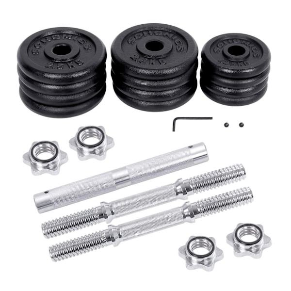 Rootz 30 kg justerbar hantelset - Hemgymutrustning - Tyngdlyftningsset - Anpassningsbar träning - Kompakt design - 35 cm x 30 mm