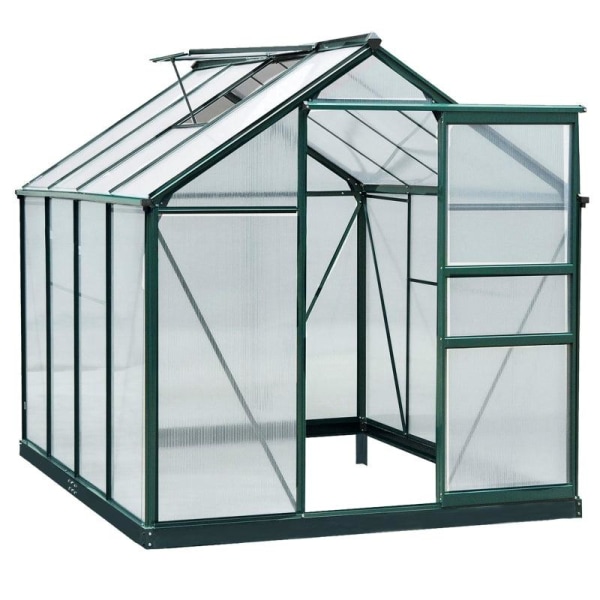 Rootz Greenhouse - Klart växthus av polykarbonat - Stort ingångs