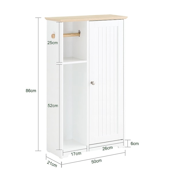 Rootz Moderne badeværelsesskab - forfængelighed opbevaring - toiletarrangør - vandtæt - 50 cm x 86 cm x 21 cm