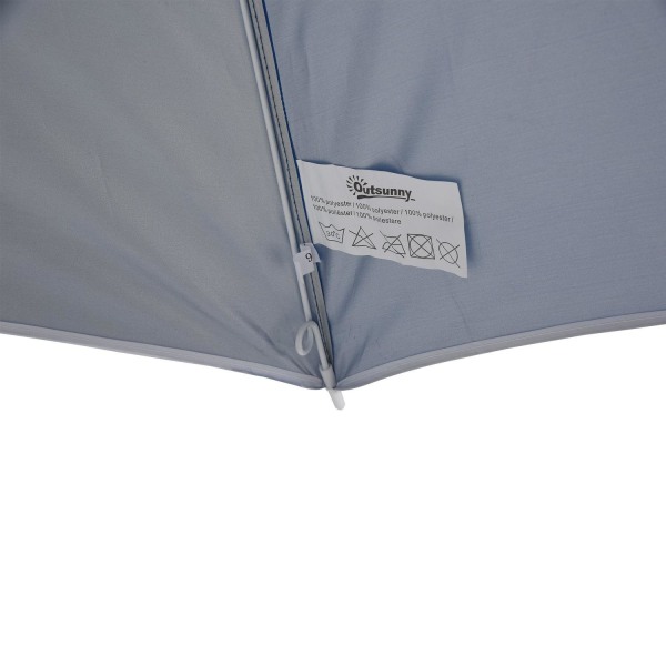 Nancy's Chippewa Falls Parasol - Met Zijwand - Zonwering - Polyester - Blauw - 2,2 x 2,2 m
