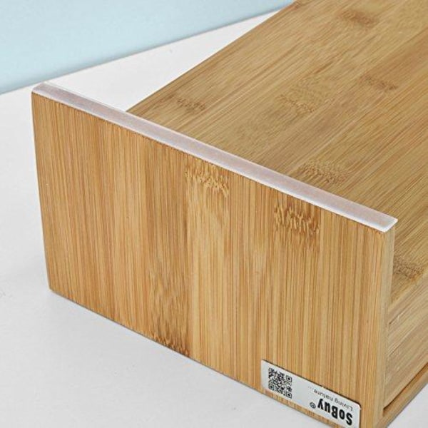 Rootz Bamboo Monitor Stand Computer Screen- Monitor Stand Monitor Riser Desk Organizer med 2 skuffer