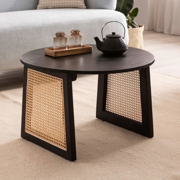 Rootz Modern Style Sofabord - Rundt bord - Dekorative wienervæve