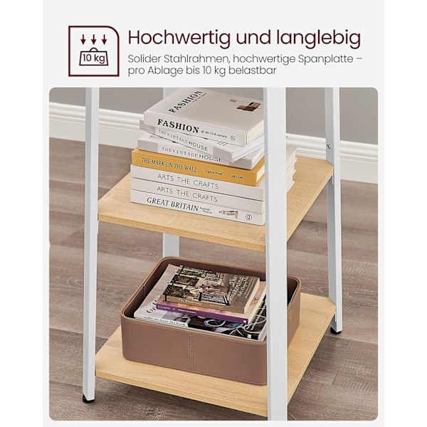 Rootz Knagerække - Eg Hvid - Spånplade stål - Entryway Organizer - Pladsbesparende - Nem montering - 43cm x 43cm x 180cm