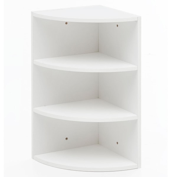 Rootz kulmahylly valkoinen 30 x 60 x 30 cm WL5.843 puinen seinähylly kulmariippuva hylly - Puinen seinähylly Korkea - Vapaasti kelluva seinähylly - De