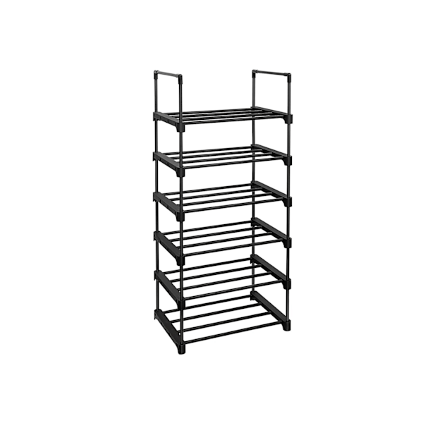 Rootz Metal Shoe Rack - Skoförvaring - Skoorganisator - Iron Shoe Stand - 45cm x 30cm x 106cm - Svart - 30kg Kapacitet - DIY Montering
