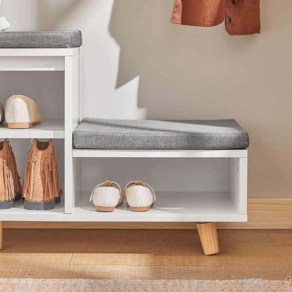 Rootz skoförvaringsbänk - Sittande byrå - Skoställ - Idealisk för familjer - Platsbesparande - Robust design - 101 cm x 46 cm x 35 cm