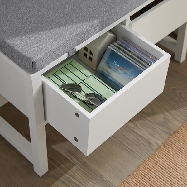 Rootz Skobänk med förvaring - Sittande byrå - Hallskåp - Sängbänk - Bekväm sittdyna - MDF-konstruktion - 72cm x 46cm x 30cm