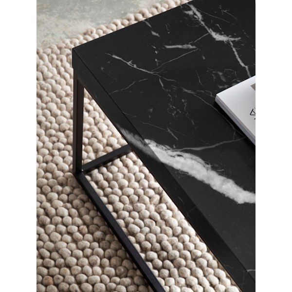 Rootz Modern soffbord - Matt Black Look - Styliskt svart soffbord - Robust metallram - 120 cm x 60 cm x 38 cm