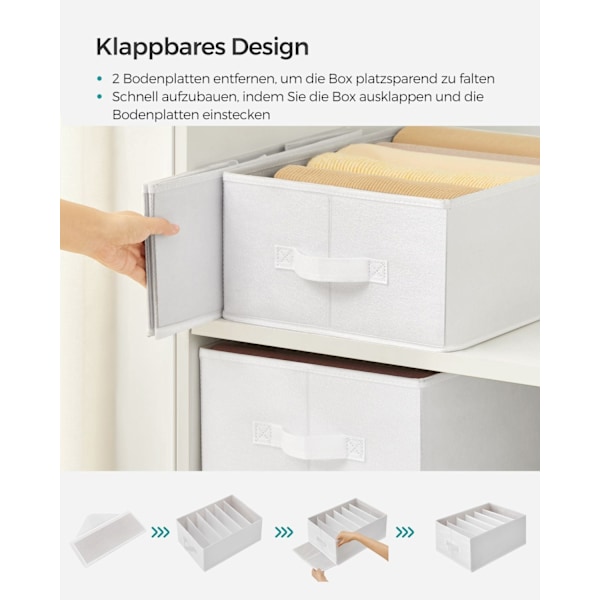 Rootz Classic White garderobeskabe - Opbevaringsbeholdere - Ikke-vævet stof - Papindsatser - 42 cm x 30 cm x 17 cm