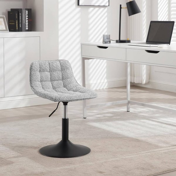 Rootz Chenille Barpall - Sminkstol - Sminksits - Andningsbart tyg - 42,5 cm x 35 cm - Höjdjustering 38-49,5 cm