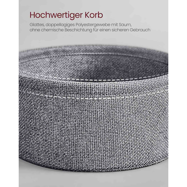 Rootz sidobord med tygkorg - Spånstål - Polyester - Förvaringslösning - 45 cm x 50 cm - 39,6 cm x 18,2 cm - 4,4 kg