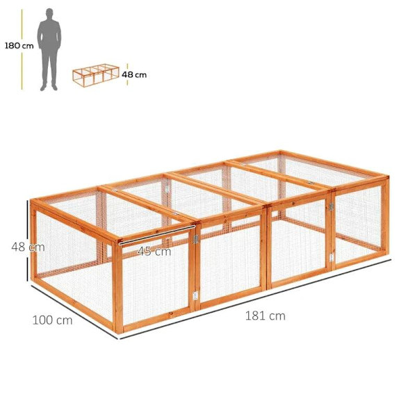 Rootz Rabbit Hutch - Ulkokotelo - Pieneläinkota - Kuusi - Luonto - 181x100x48cm
