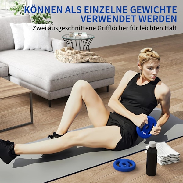 Rootz 2 x 5 kg Vægtplader - Vægtsæt - Home Gymplader - Holdbar plast - Ø20CM X 4CM - Ideel til styrketræning