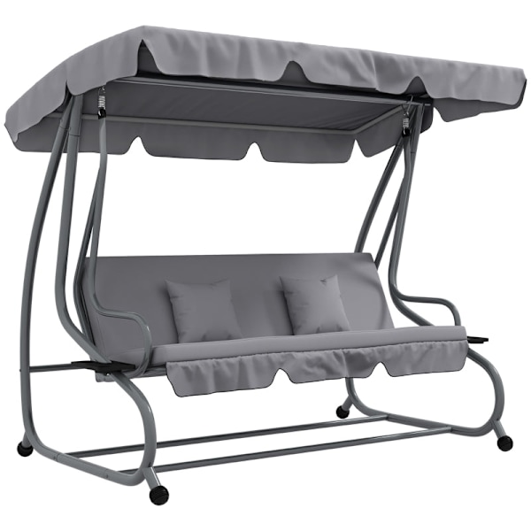 Rootz Hollywood Gynge - Havegynge - Verandagynge - 3-personers gynge - Cabriolet liggestol - Justerbar baldakin - 200 cm x 120 cm x 164 cm