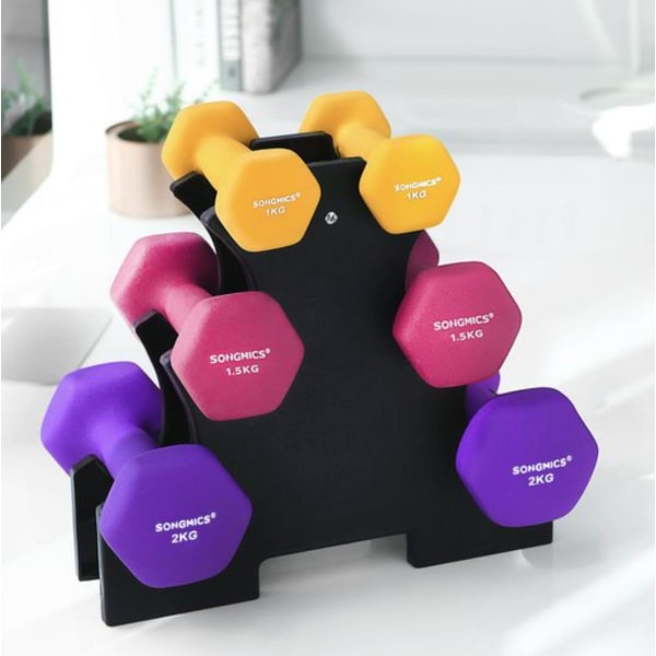 Rootz Halterset - 6 Halters - Hexagon - Hantelset - 2 x 1 kg - 2 x 1,5 kg - 2 x 2 kg