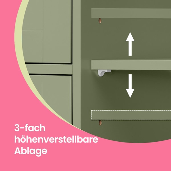Rootz badeværelse skab - smalt sideskab - Laurel Grun - Fugtbestandig MDF - 30 cm x 55 cm x 82 cm