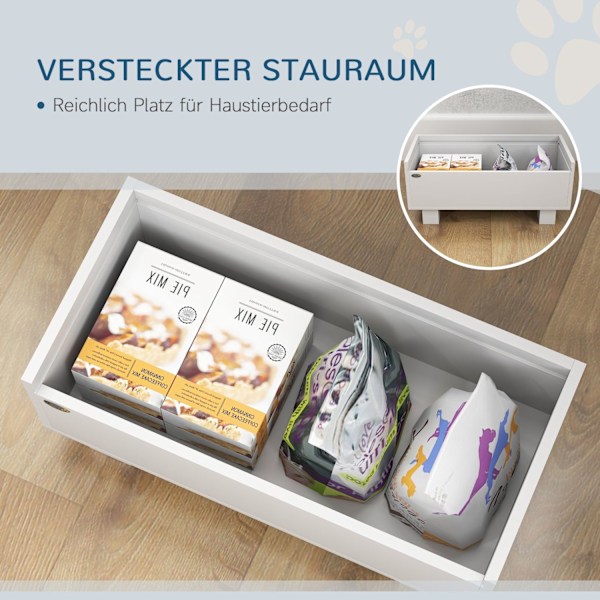 Rootz Elevated Dog Feeding Station - Pet Feeder - Dog Bowl Stand - Fremme sund spisning - 50 cm x 24 cm x 22 cm - Opbevaring og langsom feedermåtte, h