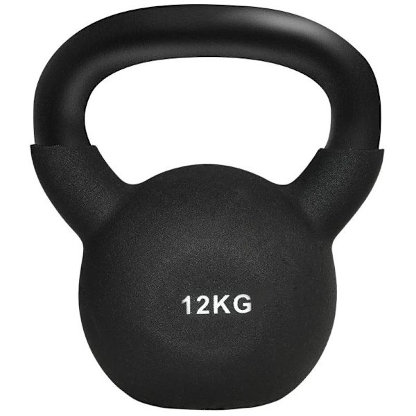 Rootz Kahvakuula - Massiivinen Kahvakuula - 12 Kg - Muovipinnoitteella - Teräs/PVC - Musta - 20 x 13 x 22 cm