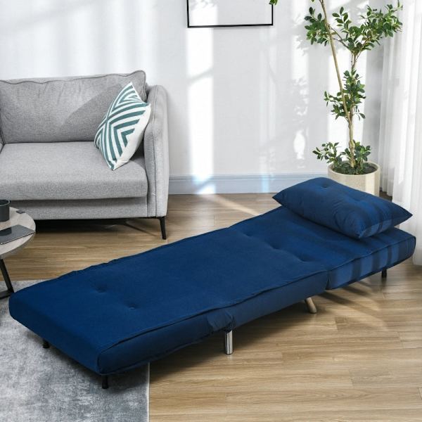 Rootz hvilestol - lænestol - Enkeltseng - Ultimativ komfort - Justerbart ryglæn - Fløjlsstof - 77 cm x 88 cm x 83 cm (stol) - 191 cm x 77 cm x 27 cm (