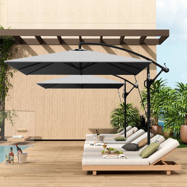 Rootz Ø260 cm parasol - paraply - Solskygge - UV -beskyttelse - 295 cm x 250 cm x 235 cm
