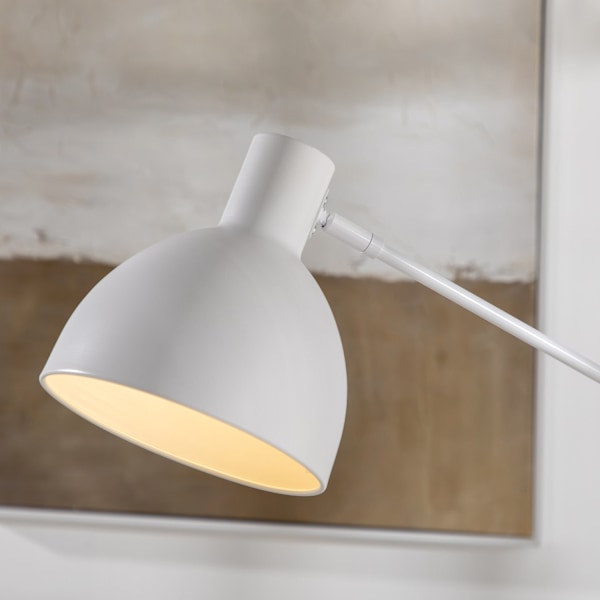 Rootz Industrial Standing Lamp - Lattiavalaisin - Säädettävä valaistus - parantaa tunnelmaa - 30 cm x 30 cm x 131-155 cm, valkoinen