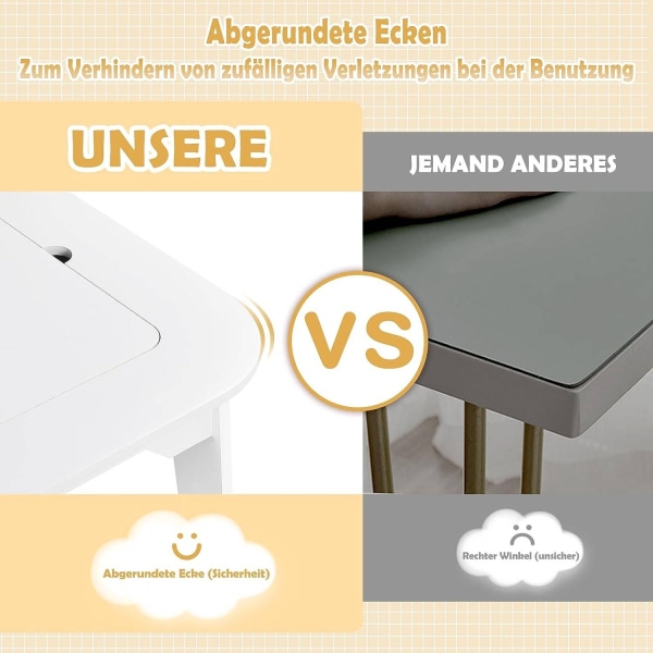Rootz børnebord og stolesæt - Aktivitetsbord - Studiebord til børn - Indbygget opbevaring - Multifunktionsbordplade - Sikker & Ergonomisk - Holdbar ko