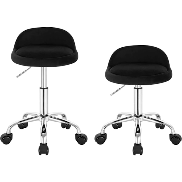 Rootz justerbar sammetskontorspall - Skrivbordsstol - Vridbar pall - Snygg, bekväm, ergonomisk - Höjd 53-65,5 cm - Sits 30x30 cm