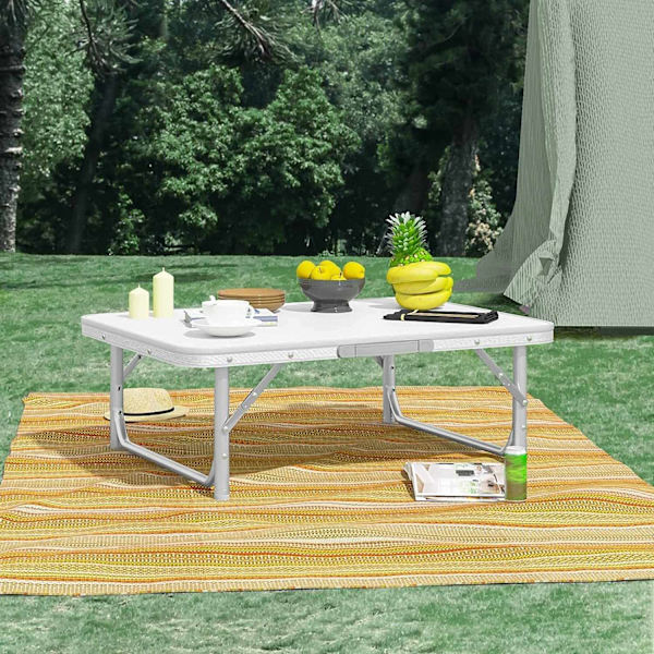 Rootz Campingbord - Udendørs klapbord - Picnicbord - Let og foldbart - Højdejusterbar - Robust og stabilt - 55 cm x 25,5/58,5 cm x 75 cm