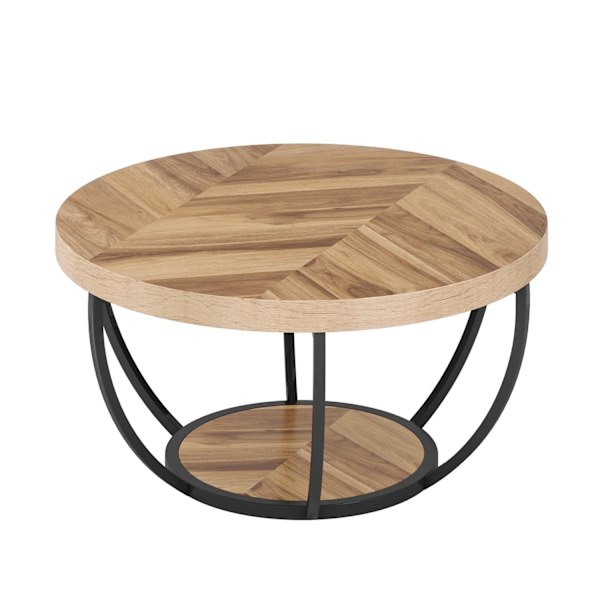Rootz rundt sofabord - moderne bord - 2 etagers sofabord - holdbart design - 80,50 cm B x 80,50 cm D x 44 cm H