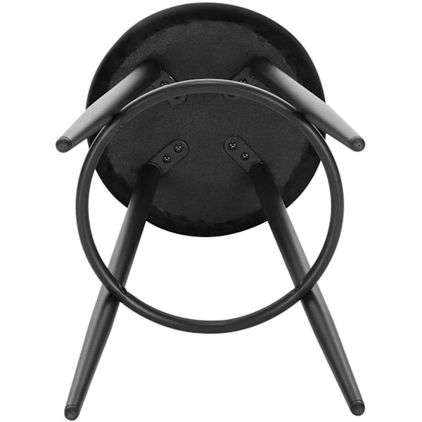 Rootz Velvet Barstol - Bordskammel - Køkkentaburet - Elegant sort fløjlsfinish - Stabil og robust konstruktion - Justerbare fodpuder - Sædestørrelse 3
