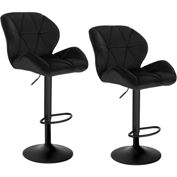 Rootz barstol - Justerbar bordstol - Drejelig barstol - Komfortabel siddeplads - Holdbar fløjl - Stilfuldt design - 94cm-116cm x 50cm x 40cm
