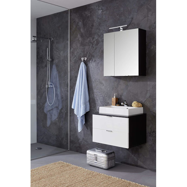 Rootz Bathroom Mirror Cabinet - Reflective Storage - Vanity Organizer - Glass Wardrobe - Wall Unit - Shelving System - Front Mirror Glass - 60 x 63 x