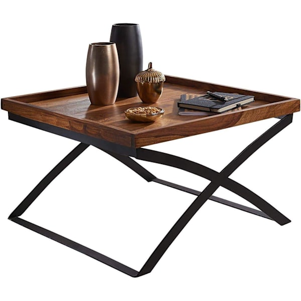 Rootz Industrial Sofabord - Træstuebord - Træ - 63 x 39 x 63 cm