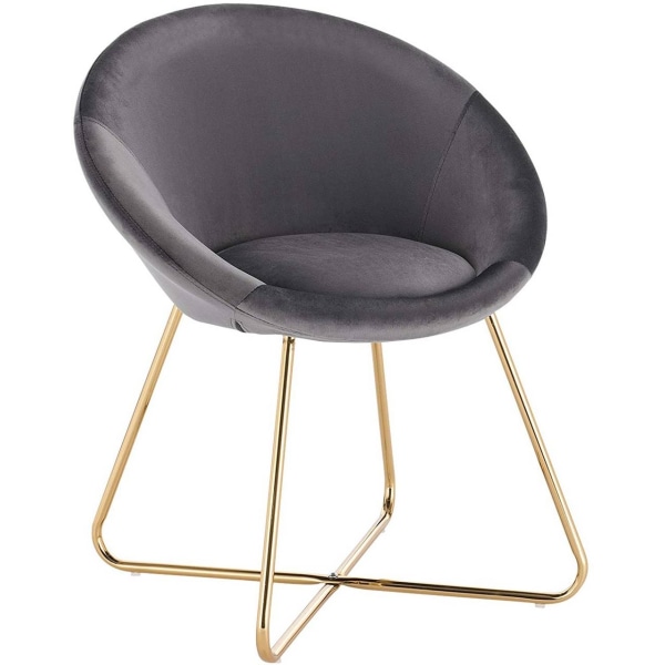 Rootz Velvet spisestuestol - Ergonomisk stol - Komfortable siddepladser - Blødt fløjl - Holdbart metalstel - Gulvsikker - 76cm x 36cm x 40cm