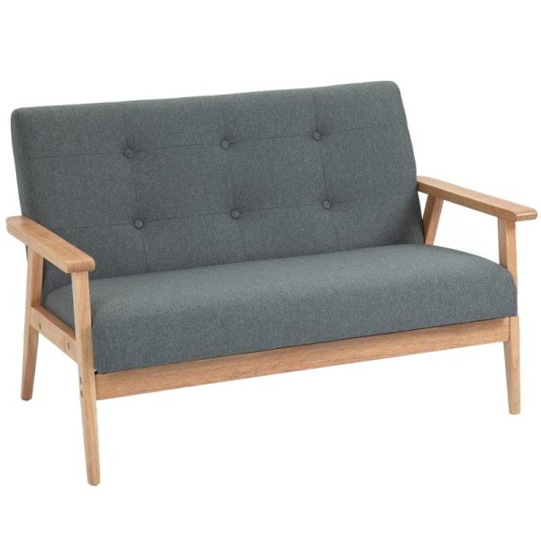 Rootz-vuodesohva - Sohva - Kahden istuttava sohva - Kahden hengen sohva - Harmaa - 115 cm x 66,5 cm x 73 cm