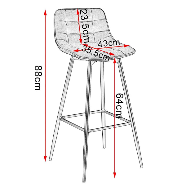 Rootz barstol - Designer bordskammel, fløjlsfodstøtte - Komforta
