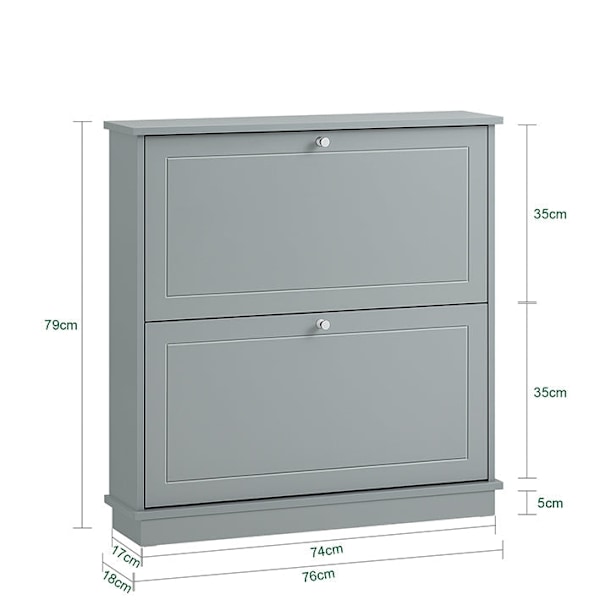 Rootz Shoe Storage Cabinet - Shoe Organizer - Entryway Shoe Rack - Robust Wall -Mountable - 76x79x18cm